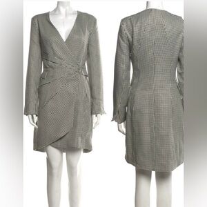 Jason Wu Monochrome Checkered Long Sleeve Dress